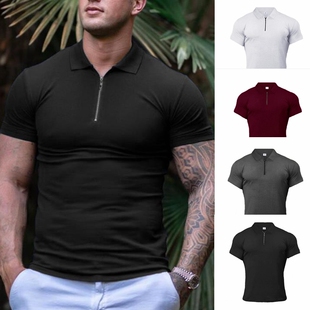 gym clothes tshirts for men polo shirt 运动polo衫男 健身T恤