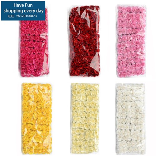 12pcs Fake Mini Artificial Paper Rose Flower Bouquet