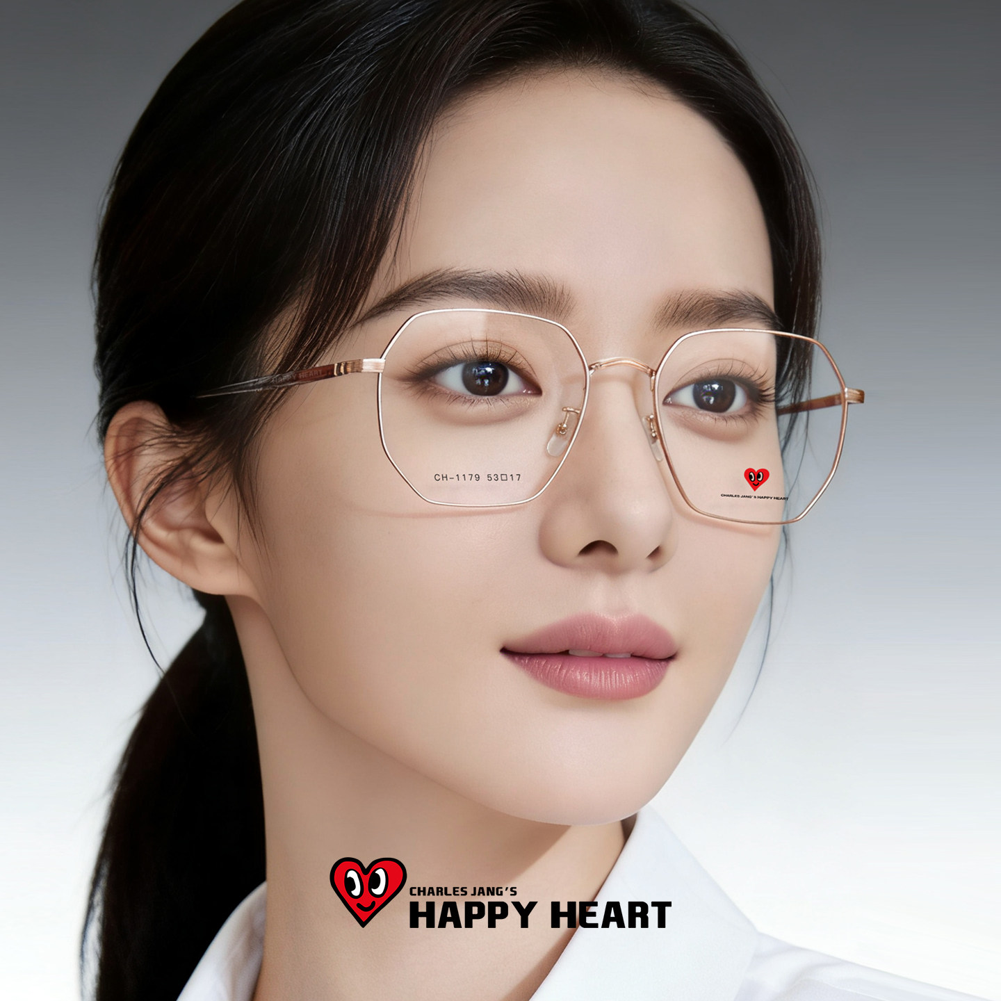 查尔斯桃心超轻方框近视眼镜女高级感显脸瘦小高级感男镜架韩版潮
