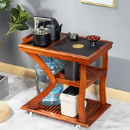 Gỗ hồng mộc di động trà xe đẩy bàn trà ấm đun nước tích hợp tủ trà hộ gia đình nhỏ bàn trà gỗ nguyên khối trà bên tủ bàn trà thông minh gấp gọn
