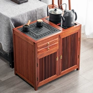 Tủ trà có giá để đồ phòng khách hộ gia đình ấm trà nước sôi tích hợp bàn trà Trung Quốc bên bàn gỗ nguyên khối bàn trà nhỏ di động bàn trà hiện đại