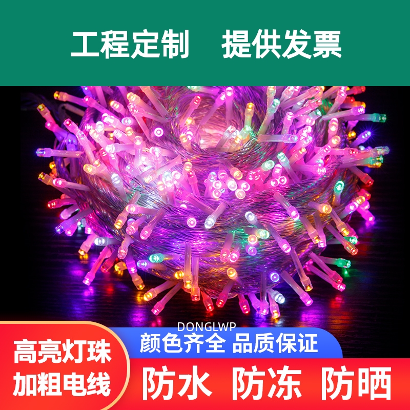 LED彩灯闪灯灯串满天星七彩灯串气氛灯户外庭院装饰灯树灯景观灯