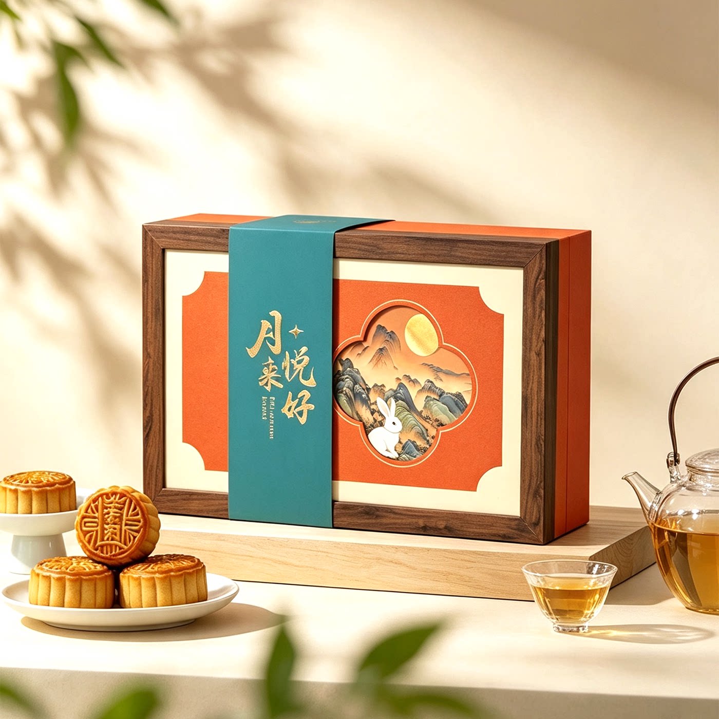 高档中秋月饼礼盒包装盒6粒8粒12粒冰皮月饼盒时尚创意精致双层盒
