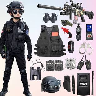 玩具枪男孩软弹枪三级头盔马甲背心特种兵装备套装警察儿童警官服