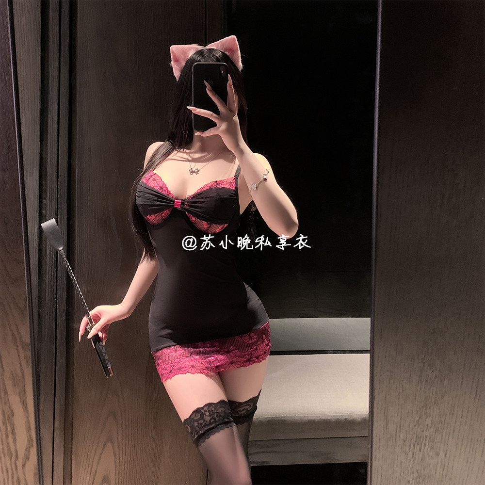 苏小晚 娇妻引入怀~性感蕾丝带钢圈包臀裙制服纯欲诱惑睡裙女qqny