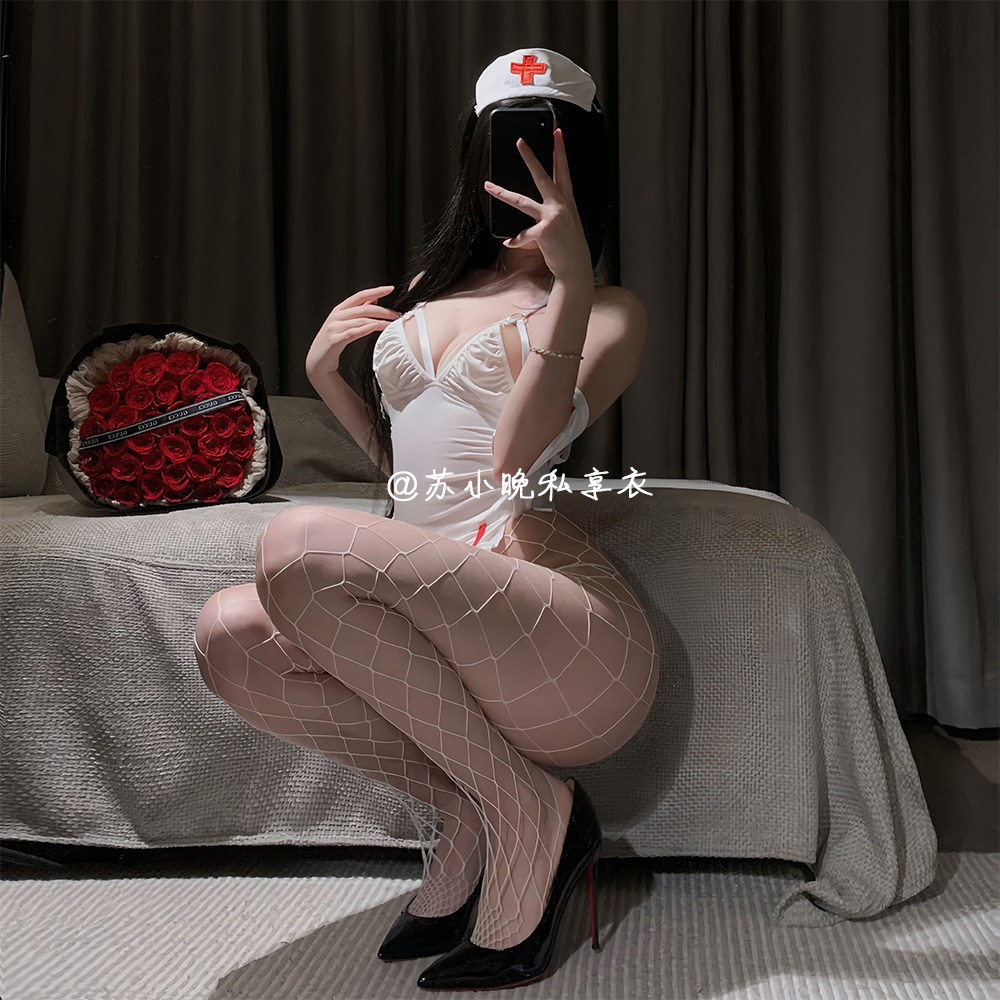 苏小晚 不疼的 宝贝~护士性感制服套装修身绑带包臀裙诱惑睡裙