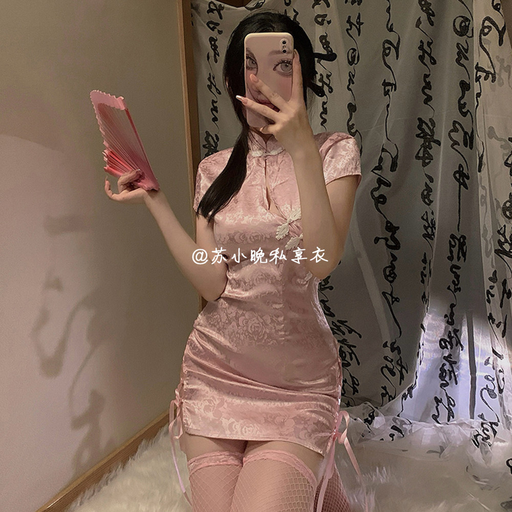 苏小晚 娇妻引入怀~性感纯欲古典提花旗袍制服诱惑情趣内衣睡衣裙