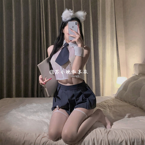 苏小晚 等你放学~性感jk学姐套装学生制服百褶短裙纯欲制服诱惑