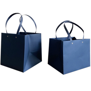 手提袋高档包装袋礼物袋时尚蓝色礼品袋商务送礼袋定制袋子印logo