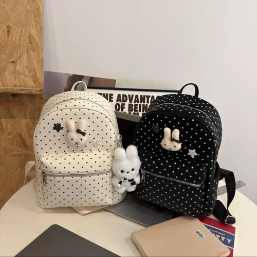 少女风波点米菲兔双肩包包女