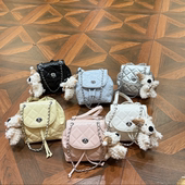 韩国小众双肩包包女2025夏新款 小香风菱格链条手提背包旅行登山包