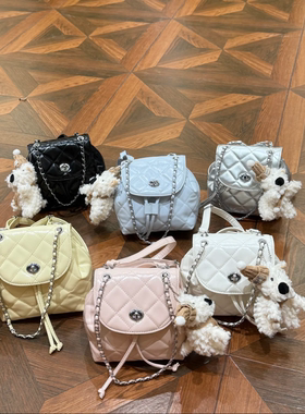 韩国小众双肩包包女2025夏新款小香风菱格链条手提背包旅行登山包