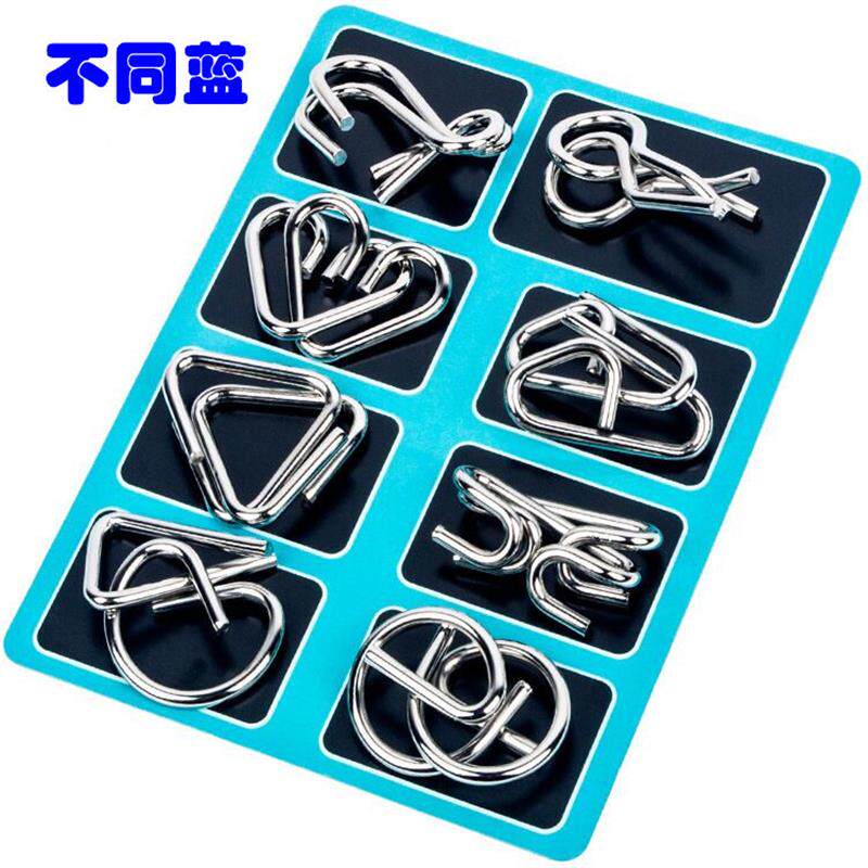 8件套金属九连环益智玩具儿童系列解环解扣成人智力扣八件套