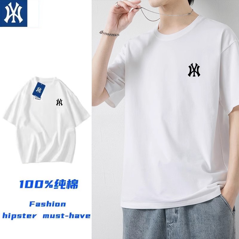 【一折专区】奥莱正品纯棉t恤男士2025夏季宽松半袖圆领上衣短袖