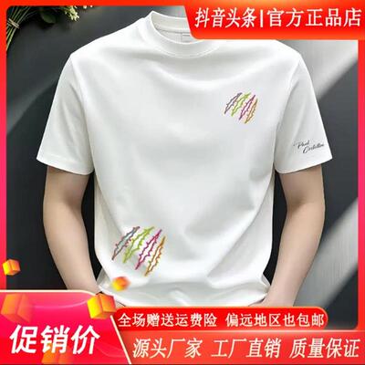 师凯服饰Amphelisia抓痕潮牌修身正肩T恤嘻哈字母图案夏短袖男士