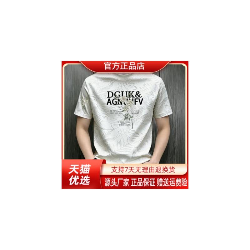 Pilotis2026轻奢时尚夏季男士短袖男潮款衣服潮流印花扎染T恤衫