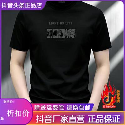 师凯服饰Amphelisia新款重磅短袖T恤男士短T休闲时尚半袖圆领印花