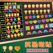 卡通儿童奖励磁贴超大号笑脸勋章奖杯五角星星磁力贴片磁铁磁吸小组积分表评比栏白板黑板贴冰箱贴公开课教具