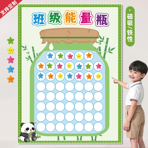 班级能量瓶墙贴学生奖励管理神器
