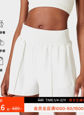 Sweaty Betty Sand Wash柔软舒适高腰宽松云纹运动短裤女SB9404