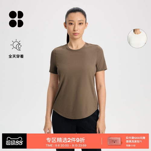 女士运动短袖T恤宽松款套头上衣