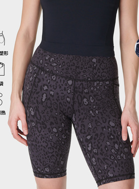 SweatyBetty Power9英寸紧身骑行裤可调节抽绳无衬垫女SB4822AP$L