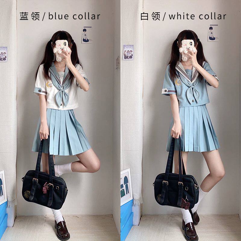 绊JK原创【冷昭海】正版JK制服水手服中间服套装百褶裙A字裙短裙