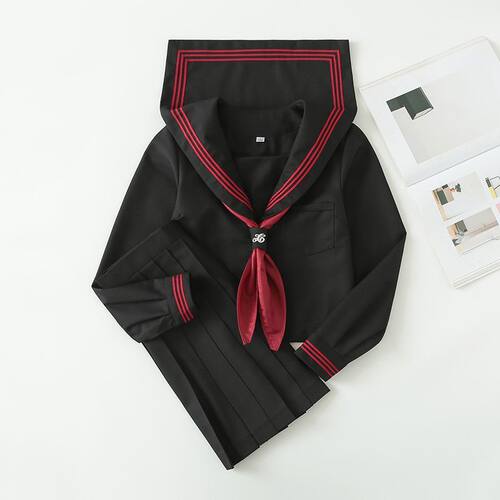 花清原创正版黑红三本JK长短袖水手服日系jk制服套装学院风基础款