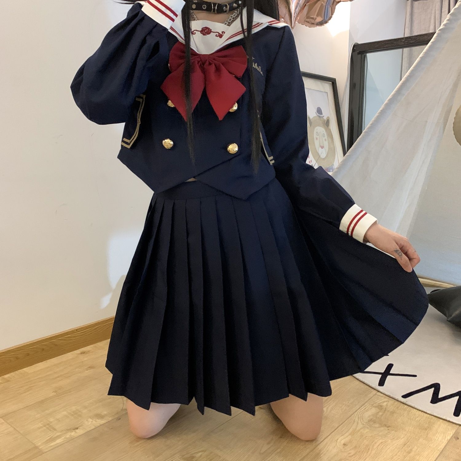 正统JK水手服原创制服学院中间校服套装白心涧爆款现货多巴胺甜美
