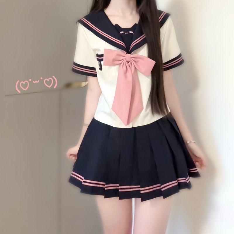 初田町魔力喵喵薄荷色原创正版水手服学院风短袖套装正品