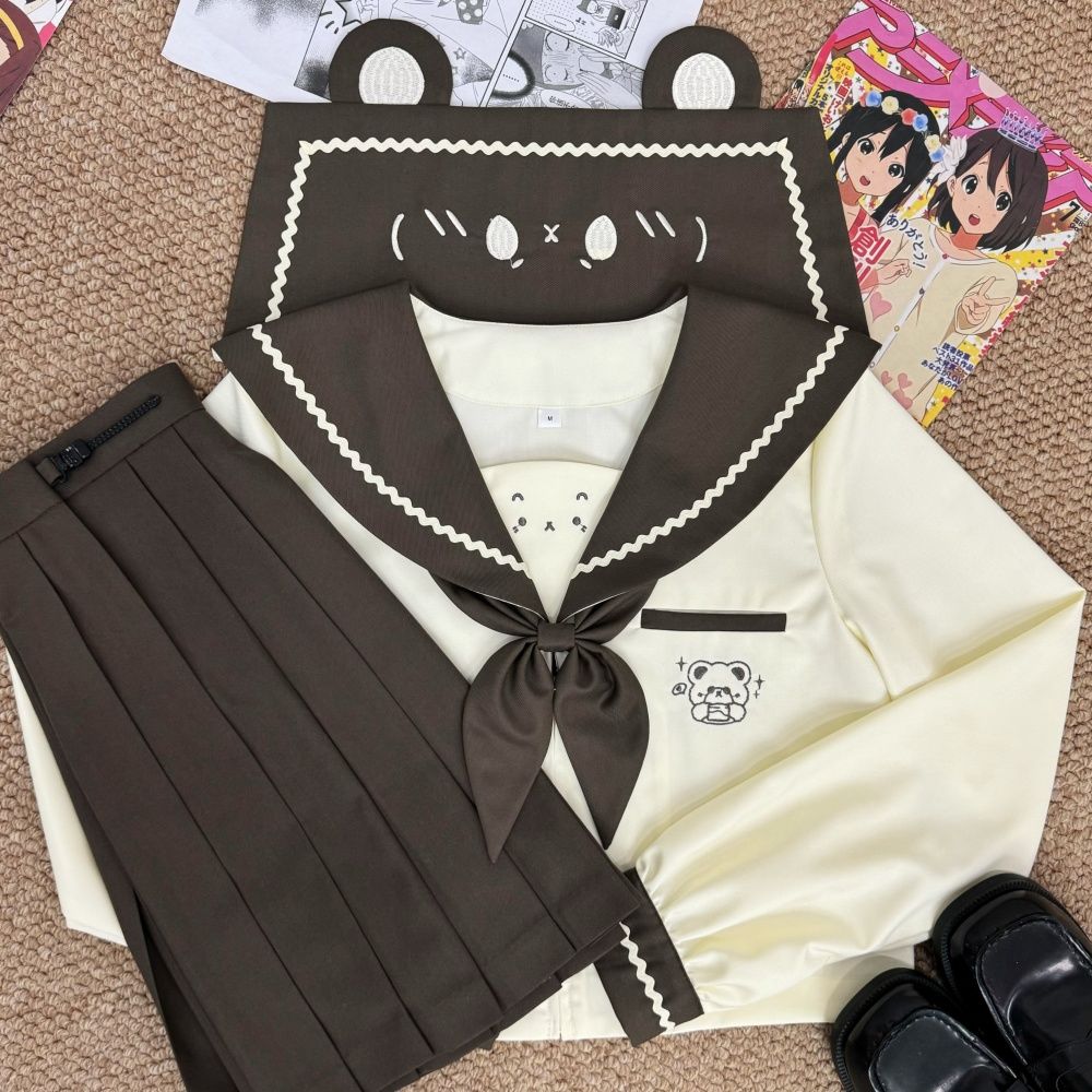 【羔羔熊】知半城正版原创jk幼稚园长短袖水手服制服甜美可爱套装