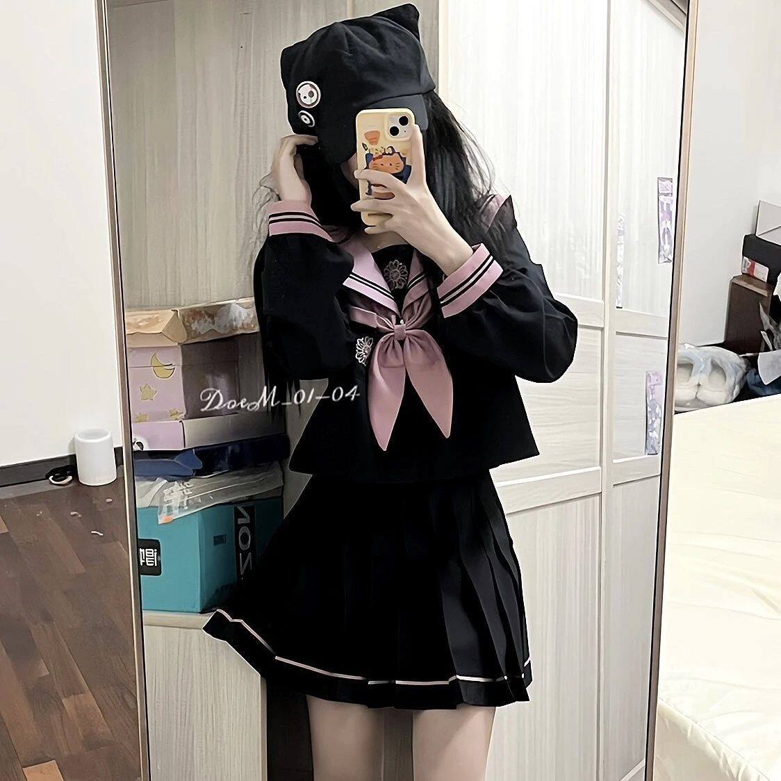 【樱花】原创jk制服水手服正品日系学院风女学生夏中间服套装