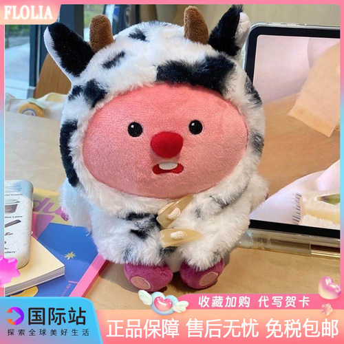 日本FLOLIA小海狸露比loopy头套玩偶可爱毛绒公仔抱枕女生日礼物