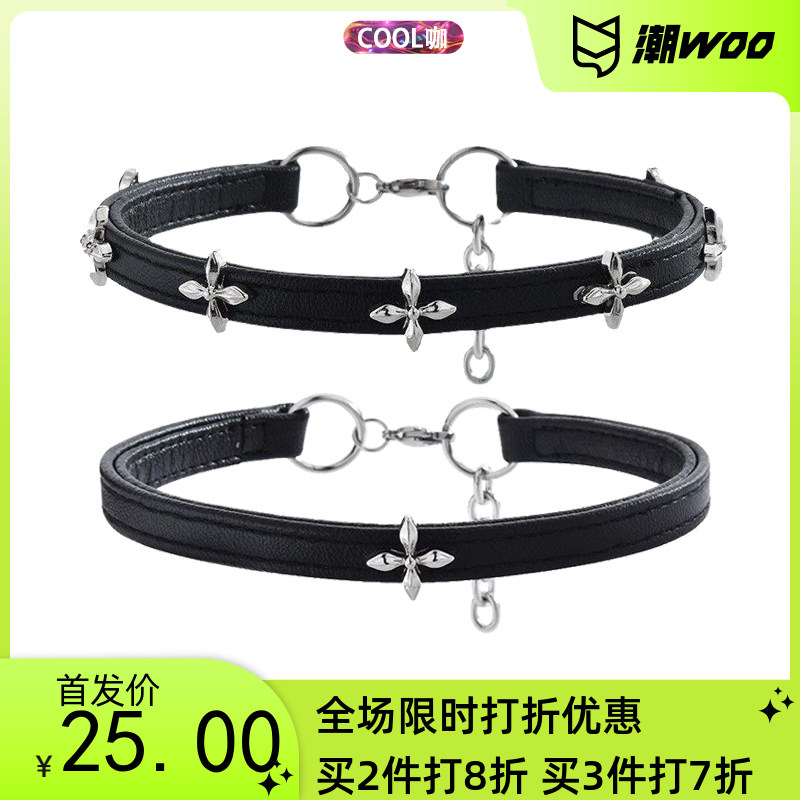 新品暗黑十字花架choker项圈男女通用冷淡小众皮质项链现货热卖属于什么档次？