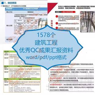 建筑工程QC成果报告案例模板资料中建汇报施工质量控制合格率ppt