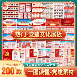 新款党建展板一图读懂工作会议报告精神海报宣传栏图片源文件素材