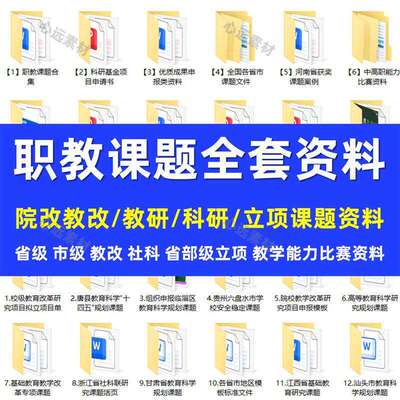课题申报立项全套资材料中高职教技工院校省级教改科研项目申请书