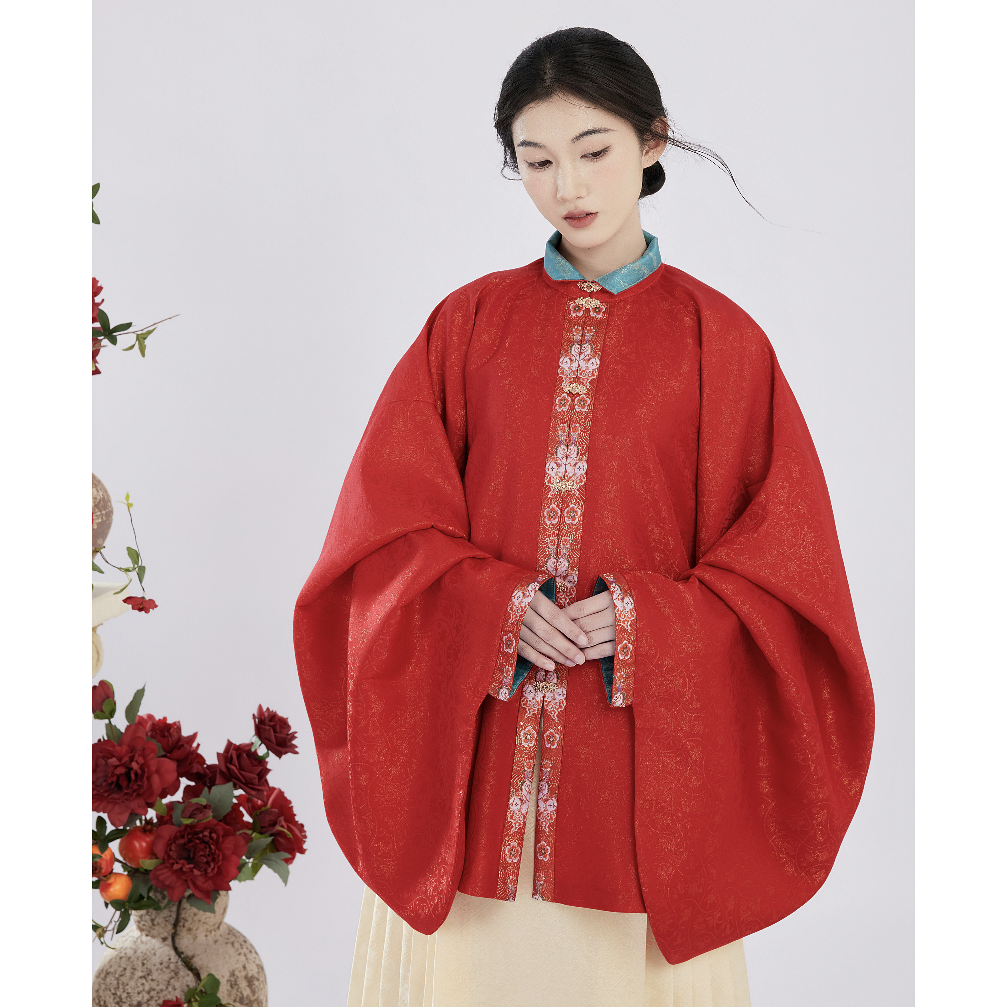 堂春三月 小福马原创明制汉服立领对襟琵琶袖上衣马面裙2026新款