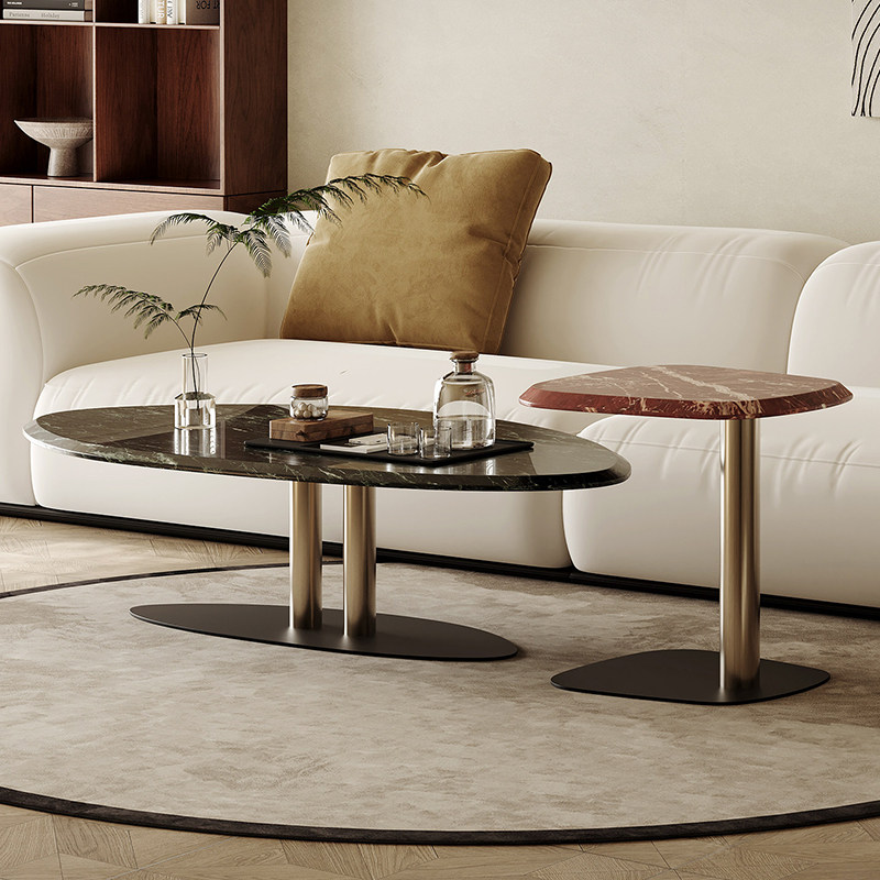 意式极简茶几客厅家用2026新款大理石异形小户型高端轻奢极简奢石,住宅家具,茶几,淘宝优惠券,粉丝福利购,淘宝优惠卷
