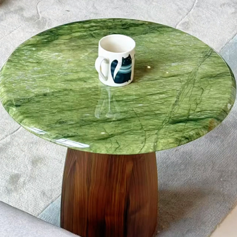天然大理石茶几客厅家用沙发小边几现代简约圆形轻奢高级感小茶几