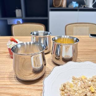 大肚杯01体成30一4不锈钢早餐杯肚无把手热牛奶冷型水杯可电磁炉