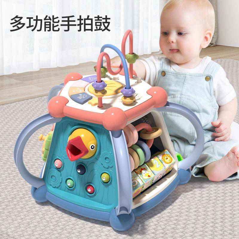 婴儿玩具音乐PBK手拍宝宝功能拍拍鼓六面岁体0一12幼鼓儿早教奇多