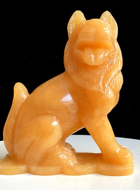 锦玉秀美玉石保平安现代客厅玉狗