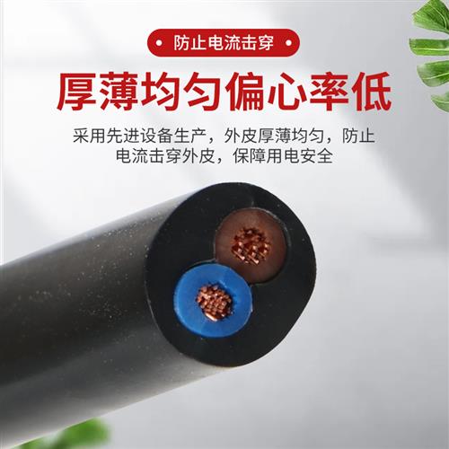 金联宇电缆国标纯铜RVV2芯3芯4芯 1.5 2.5 4 6平方控制电源护套线