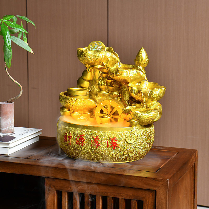 办公室风水轮桌面聚宝盆玄关流水摆件开业礼品公司前台循环水喷泉,家居饰品,装饰摆件,淘宝优惠券,粉丝福利购,淘宝优惠卷