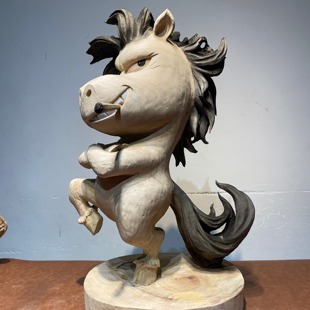 香樟木根雕木雕人物动物摆件会所公司办公室客厅乔迁祝福摆件