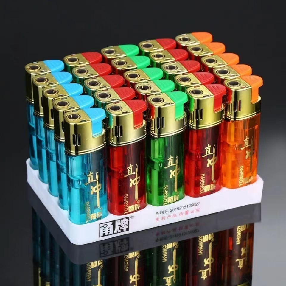 新款甬牌防爆加厚大容量塑料防风直冲充气创意一次性塑料高原打火