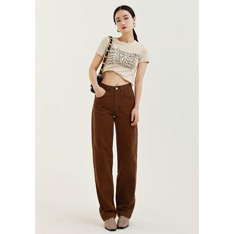 rugosam「直筒系列」新品简约 丨 高腰女显瘦长裤牛仔裤rt0025