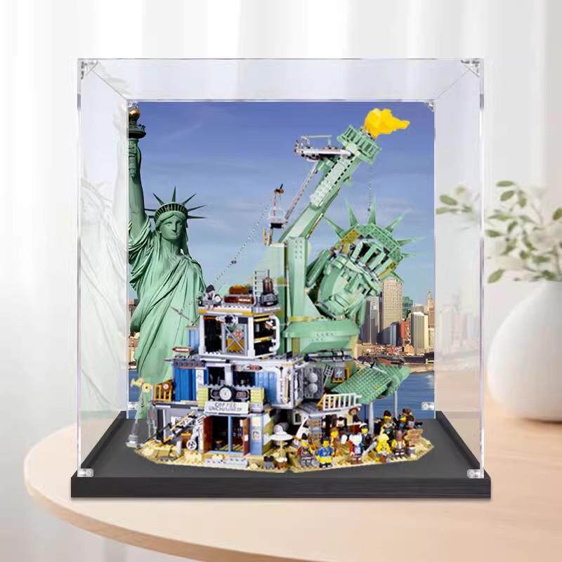 末日堡倒塌自由女神像70840亚克力展示盒积木模型透明收纳防尘罩