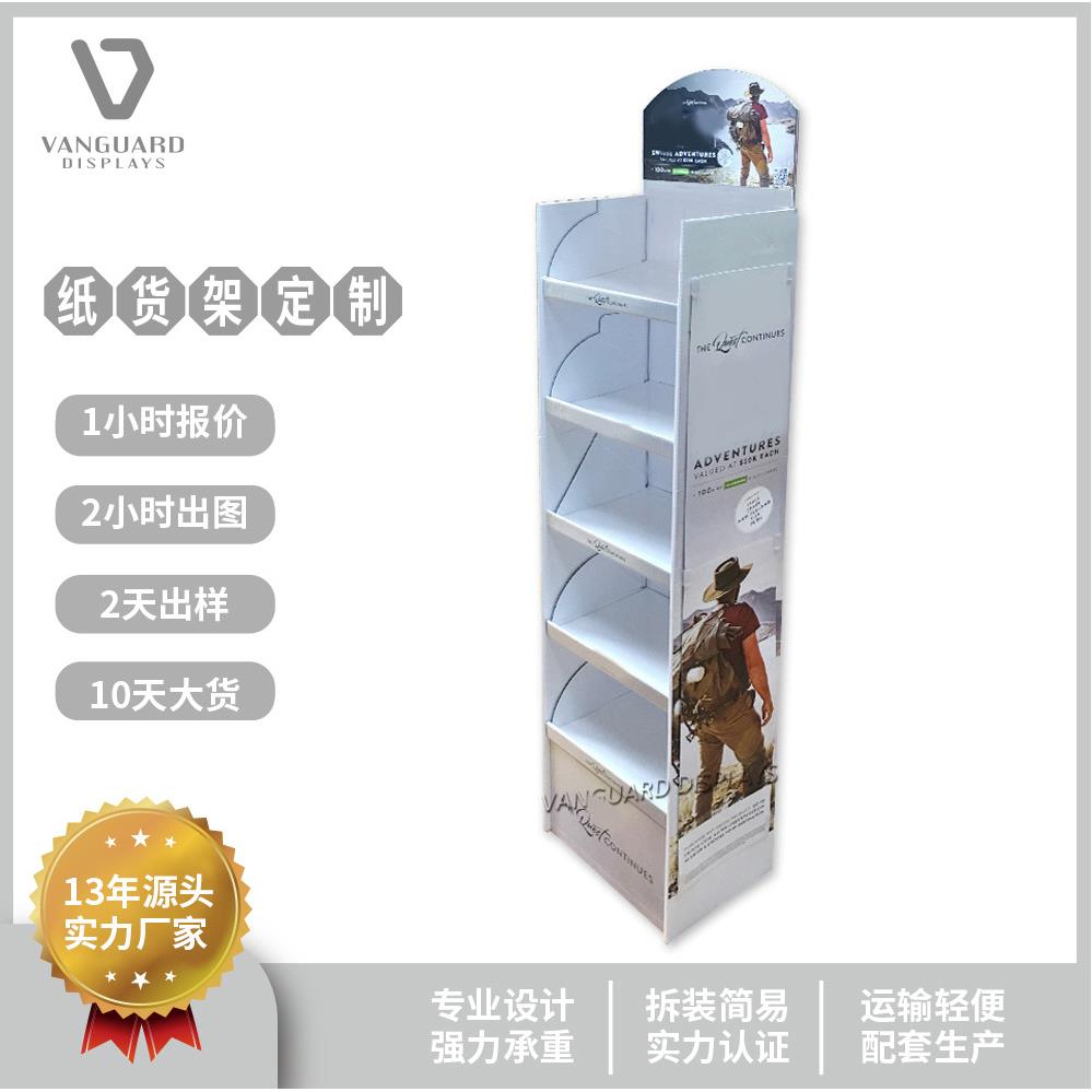 广东纸货架落地纸展示架商场超市纸陈列架多层纸展示柜纸堆头